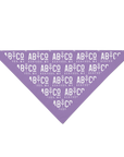 Purple bandana with the shortened Appalachian Botanical logo printed repeatedly folded into a triangle