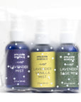 Three bottles of Appalachian Botanical Co. Lavender Mist in a clear package with white polka dots.