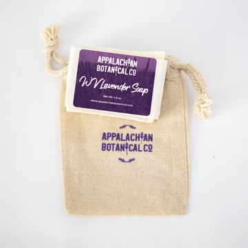 WV Lavender bar soap with muslin bag