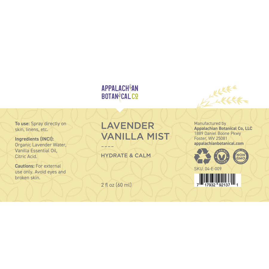 Lavender Vanilla Mist - 4 fl oz
